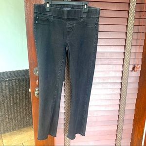 Liverpool Pull On Black Raw Hem Ankle Jeans size 2